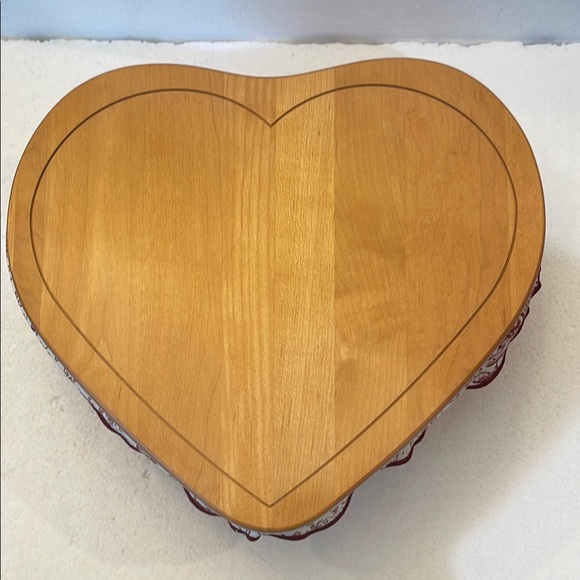 Longaberger 1999 love letters sweetheart Heart Basket liner protector lid XL - Picture 15 of 16